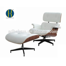 2018 Factory White and Black Real Leather Replica Lounge Chair With Ottoman Available in Rosewood, Walnut wood, Ash wood...